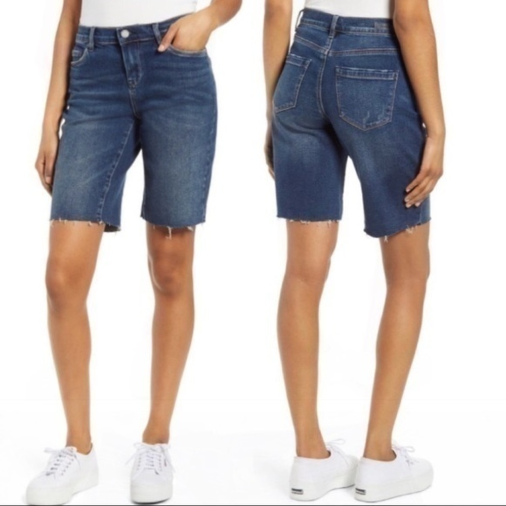 Blank NYC Green River Stretch Bermuda Jean Shorts Size 24